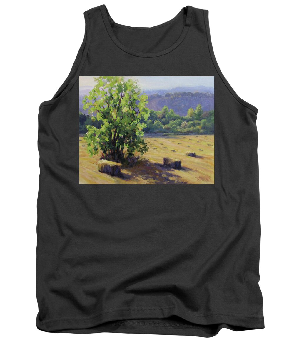 Rural Tank Top featuring the painting Good Day's Work by Karen Ilari