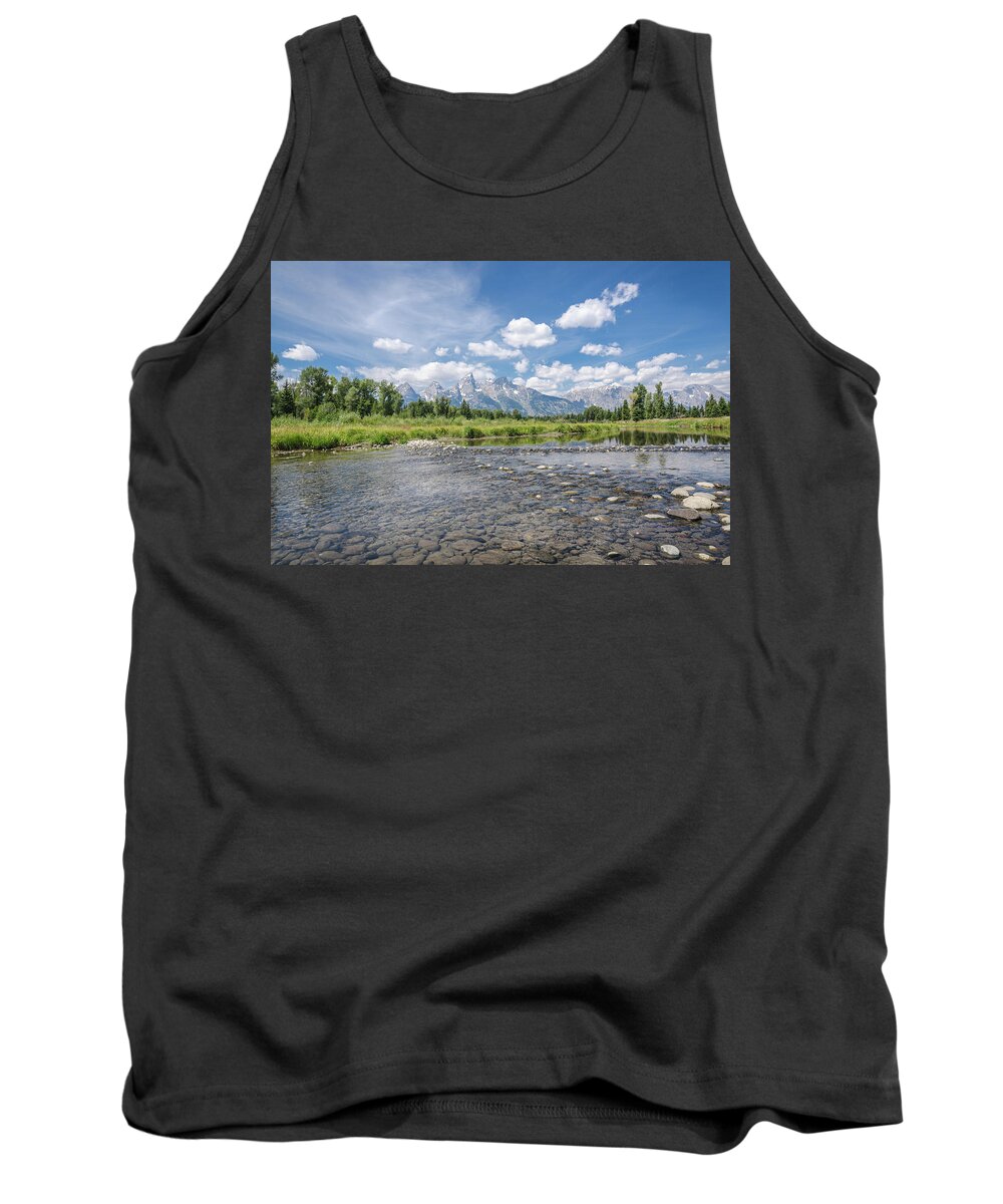 Grand Tetons Tank Top featuring the photograph Grand Tetons on a Sunny Day by Margaret Pitcher