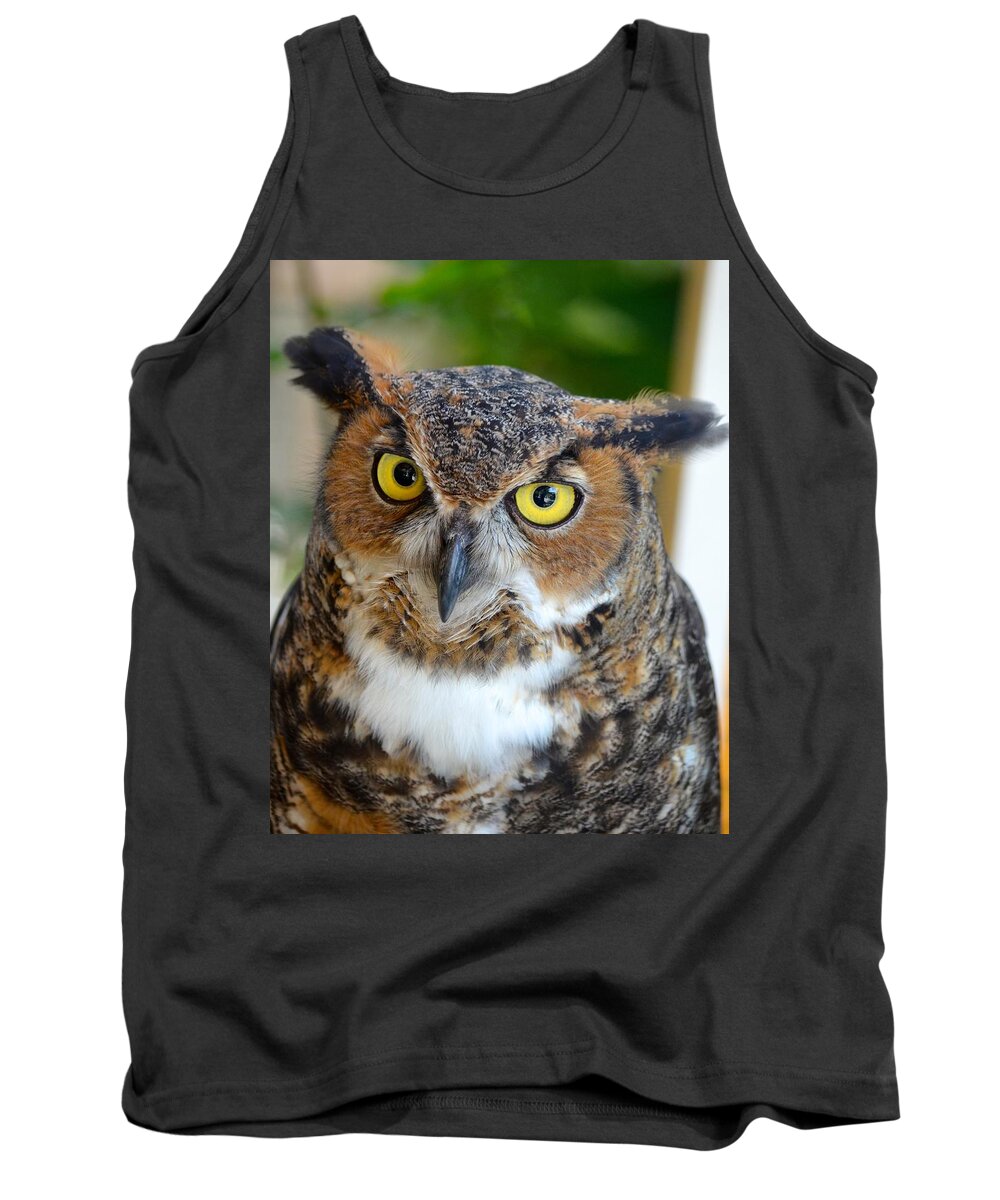 Owl Tank Top featuring the photograph Great Horned Owl by Richard Bryce and Family