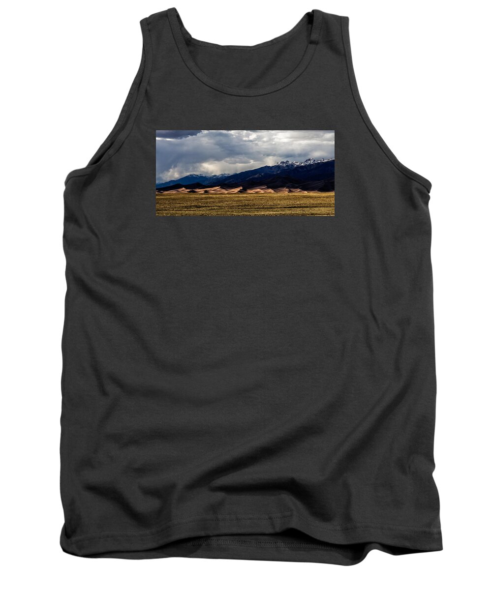 Sand Tank Top featuring the photograph Great Sand Dunes Panorama by Jason Roberts