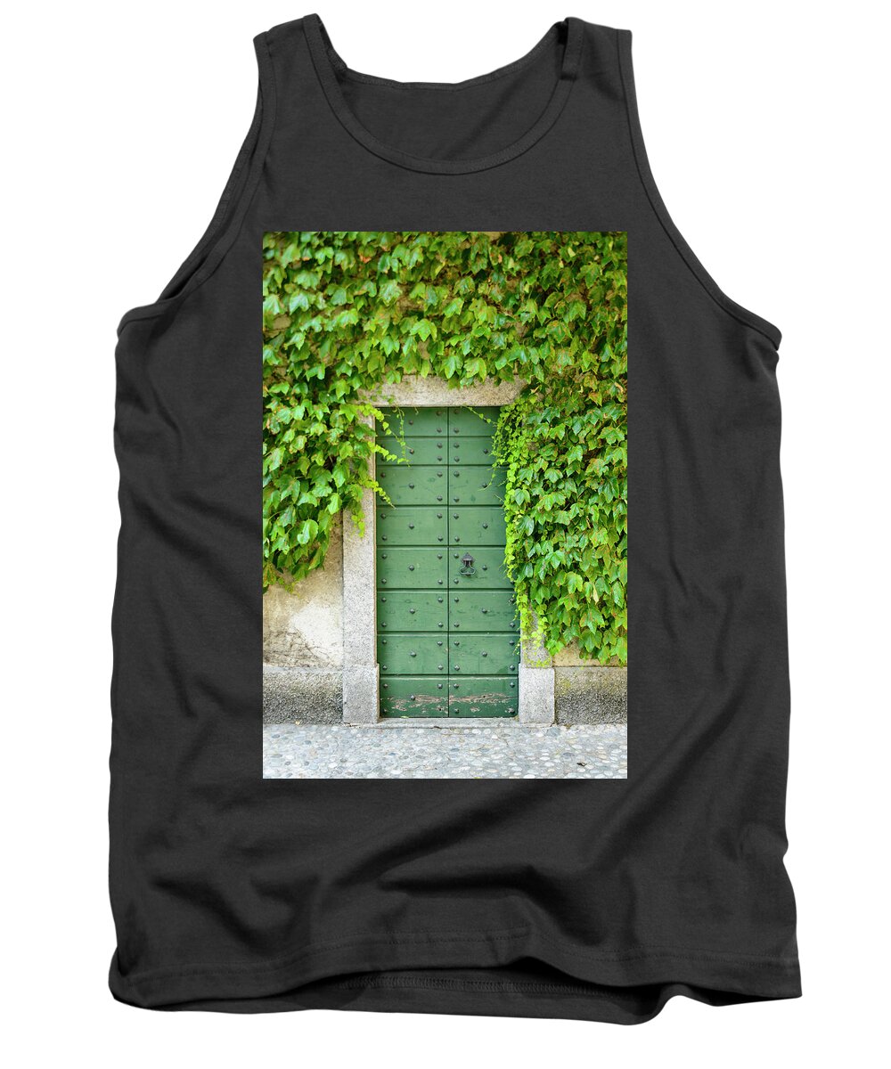 Architecture Tank Top featuring the photograph Green door and Ivy by Oscar Gutierrez