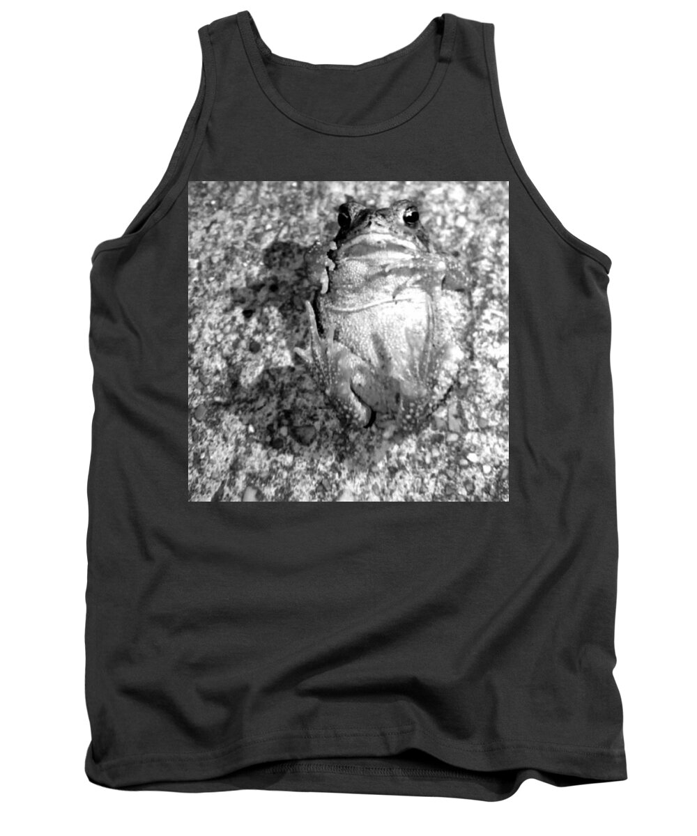 Frog Tank Top featuring the photograph Gregoree the stranded frog by Haley Marie Theoboldt