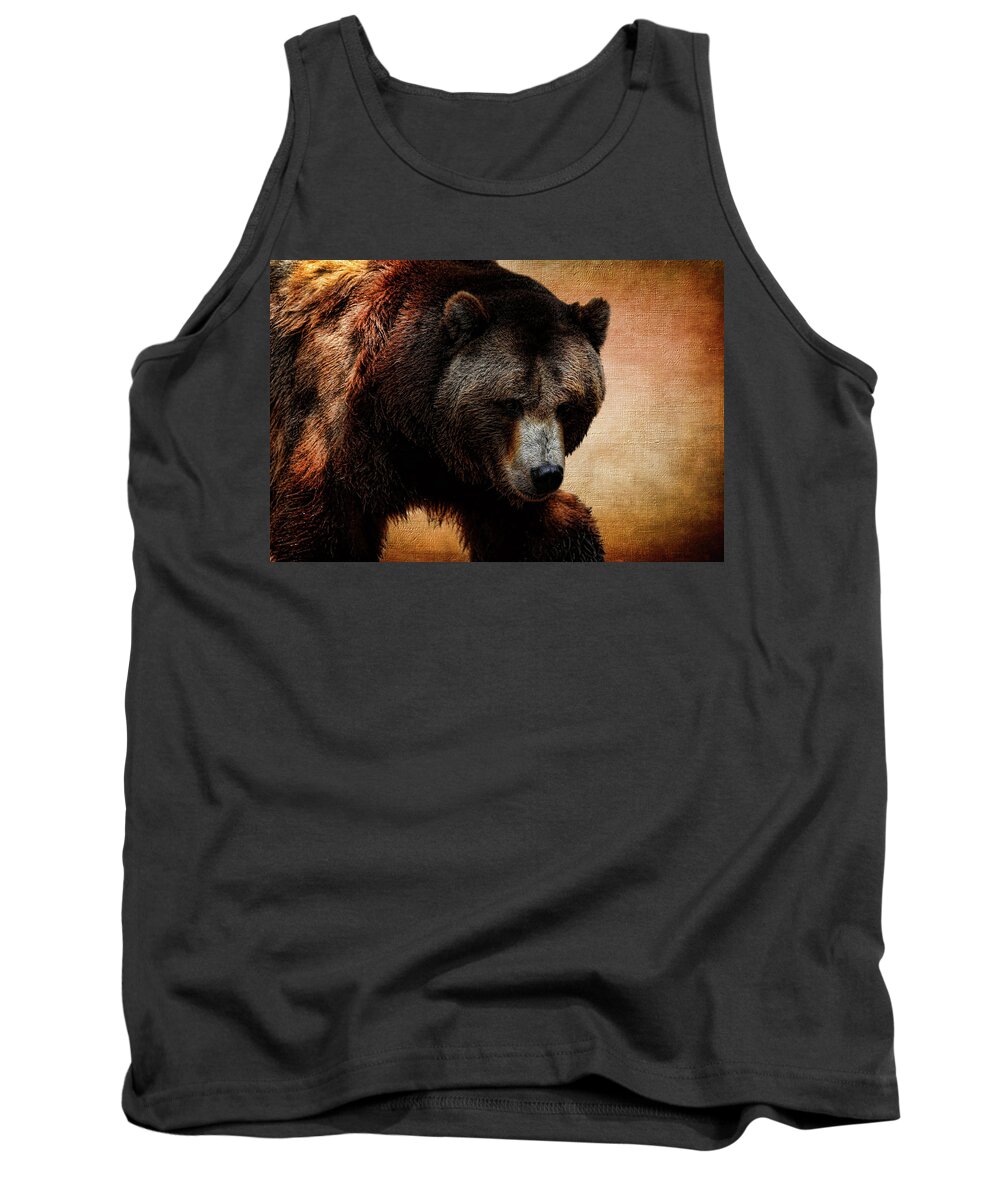 Grizzly Bear Tank Top featuring the photograph Grizzly Bear by Judy Vincent
