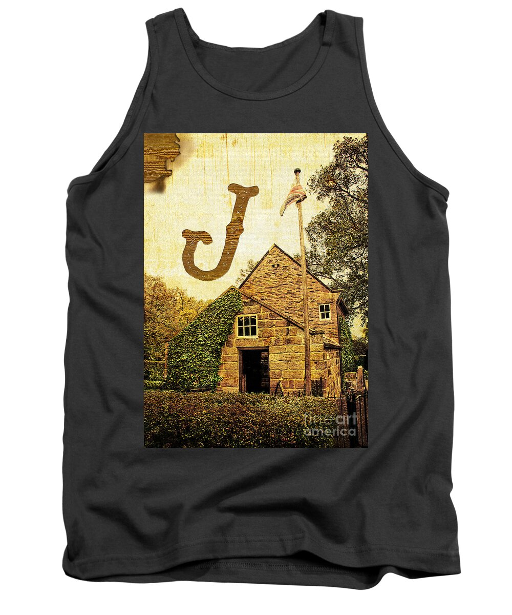 Captain James Cook Tank Top featuring the photograph Grungy Melbourne Australia Alphabet Series Letter J Captain Jame by Beverly Claire Kaiya