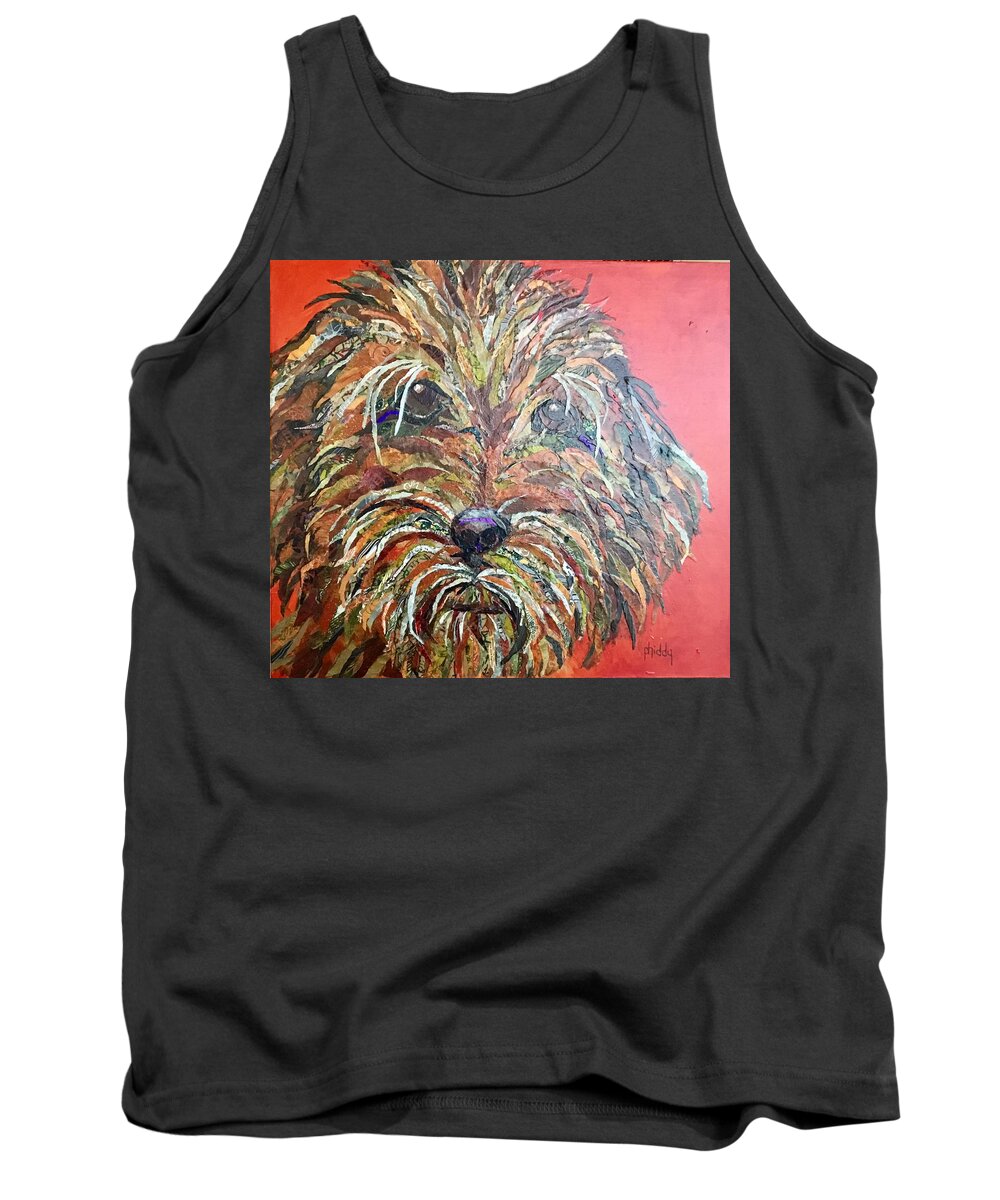 Dog Tank Top featuring the painting Gus by Phiddy Webb