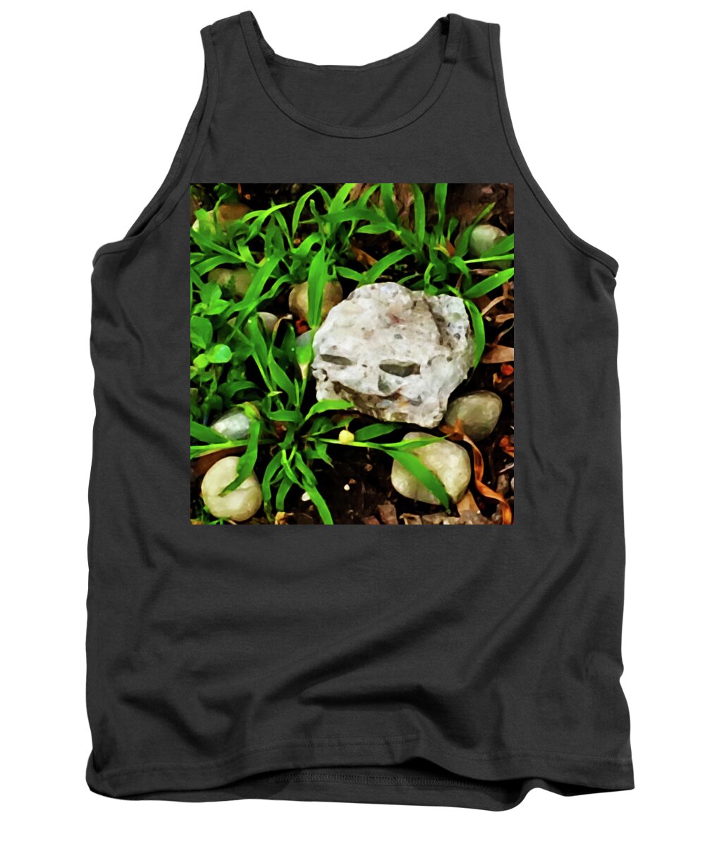 Smile Tank Top featuring the photograph Haight Ashbury Smiling Rock by Gina O'Brien