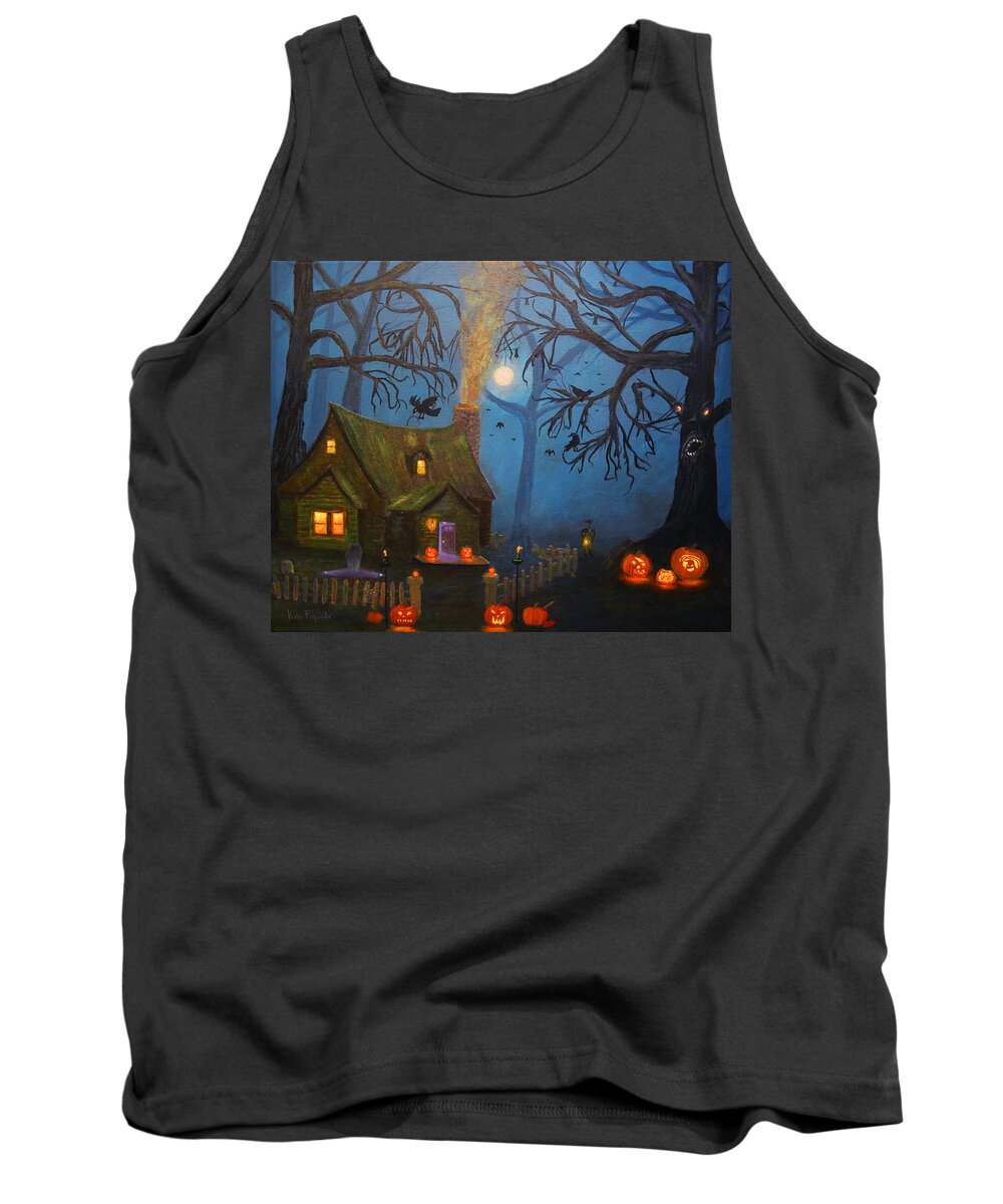 Halloween Tank Top featuring the painting Halloween Night by Ken Figurski