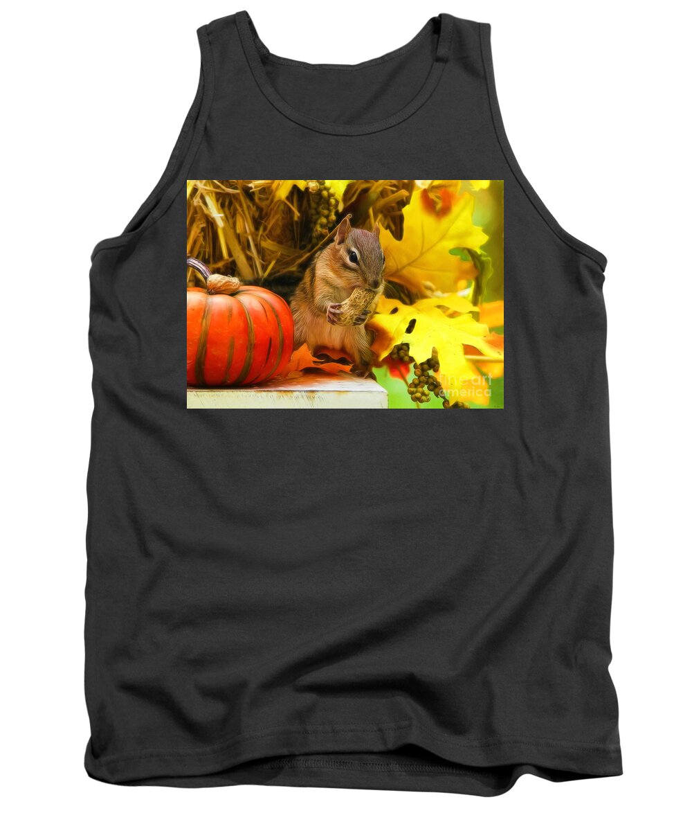 Chipmunk Tank Top featuring the photograph Happy Harvest by Tina LeCour