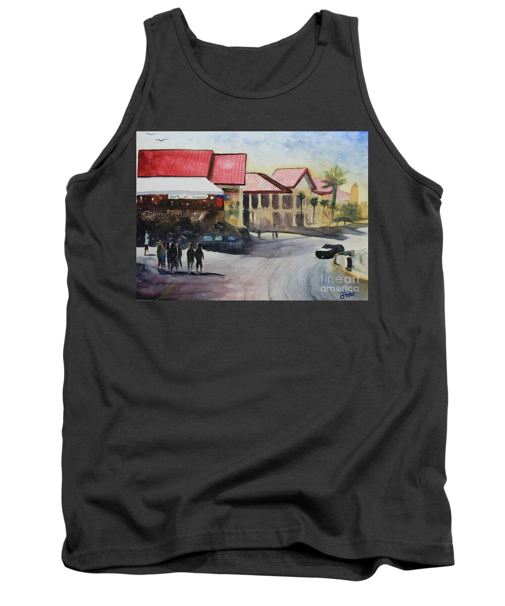Cityscape Tank Top featuring the painting Harbour Drive View by Jerome Wilson