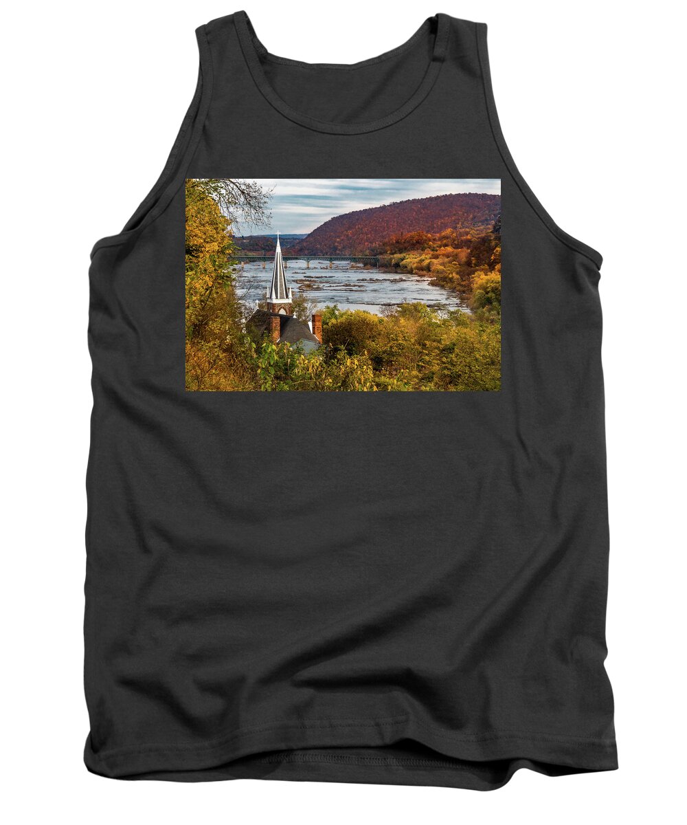 Harpers Ferry Tank Top featuring the photograph Harpers Ferry, West Virginia by Ed Clark