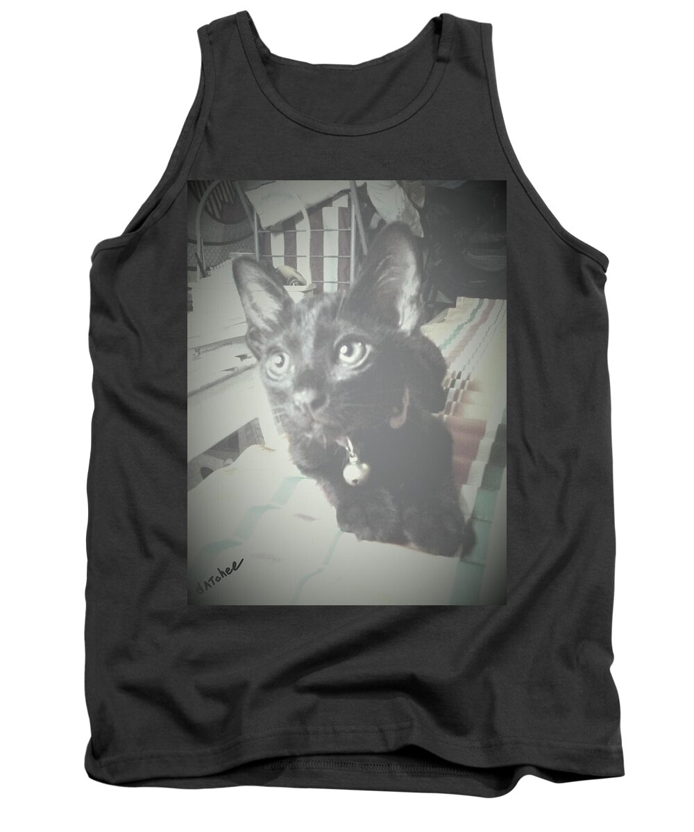 Black Tiger Tank Top featuring the photograph He Is Black Tiger by Sukalya Chearanantana