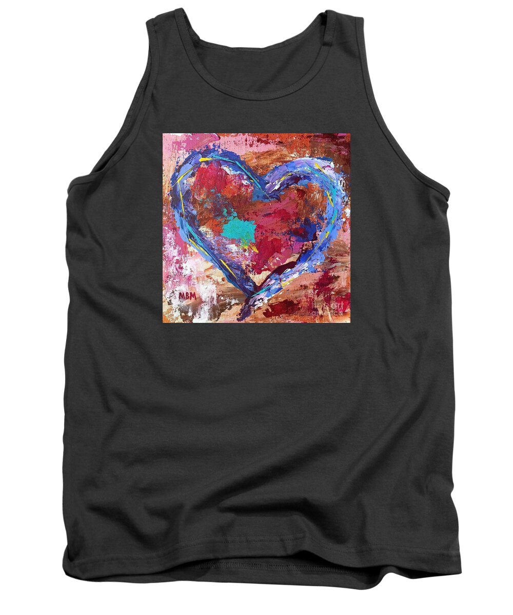 Heart Tank Top featuring the painting Heart no. 5 by Mary Mirabal