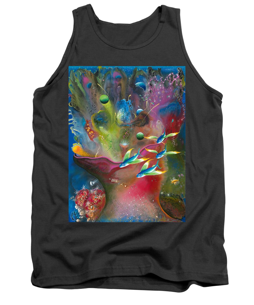 Beach House Tank Top featuring the painting Heart of the Reef by Lee Pantas