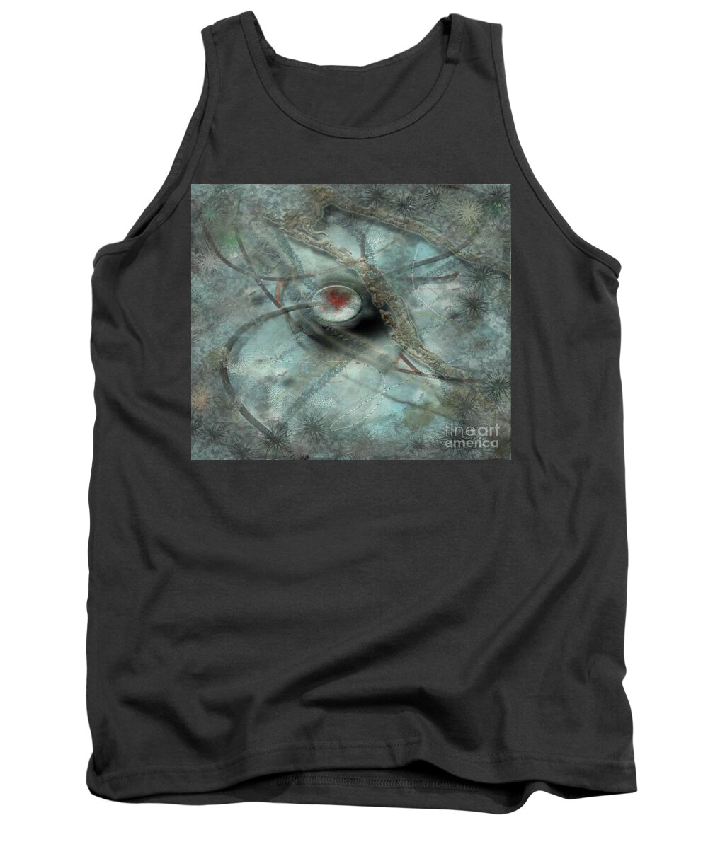 Icy Tank Top featuring the digital art Heart of WInter by Lori Moon