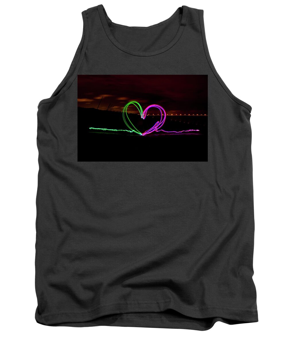 Night Tank Top featuring the photograph Hearts in the Night by Nicole Lloyd