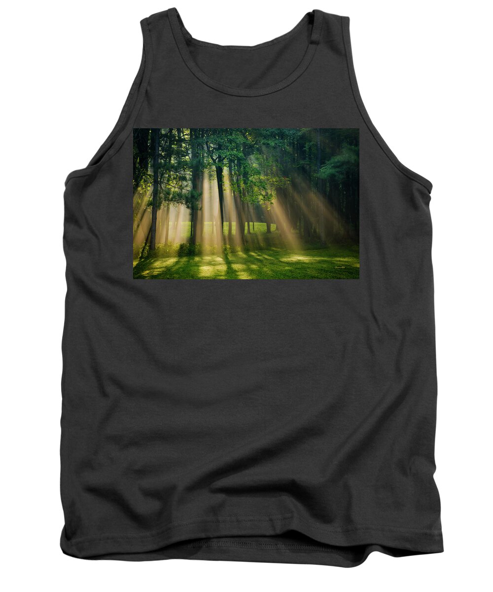 Sunrise Tank Top featuring the photograph Heavenly Light Sunrise by Christina Rollo