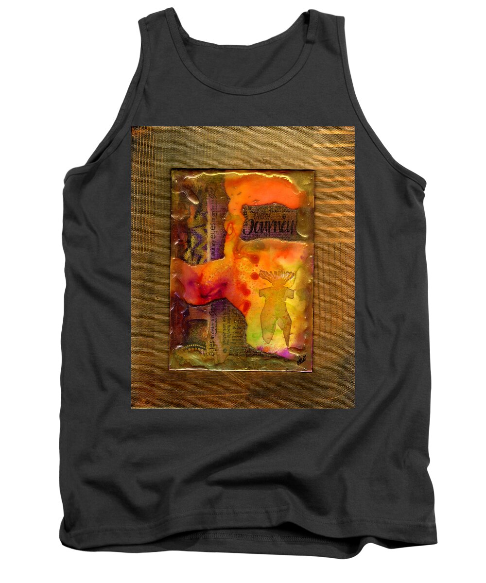 Wood Tank Top featuring the mixed media Her Journey by Angela L Walker