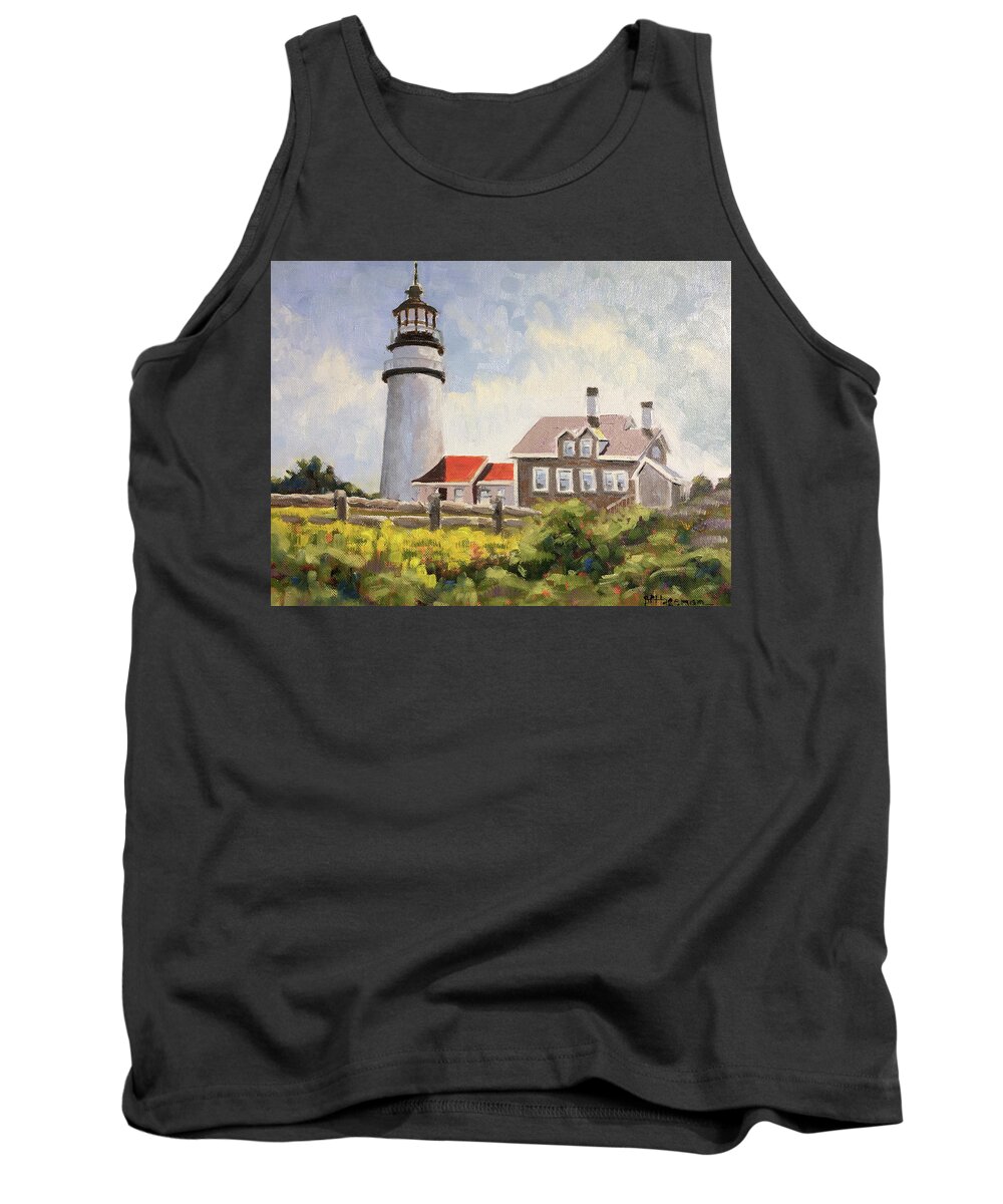 Lighthouse Tank Top featuring the painting Highland Light Truro by Barbara Hageman