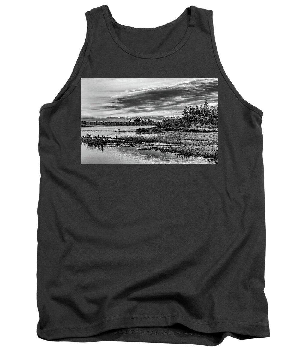 New Jersey Tank Top featuring the photograph Historic Whitebog landscape Black - White by Louis Dallara