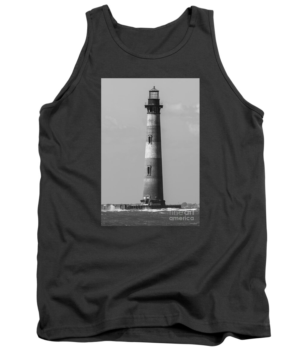 Folly Beach Tank Top featuring the photograph History Stands Tall Grayscale by Jennifer White