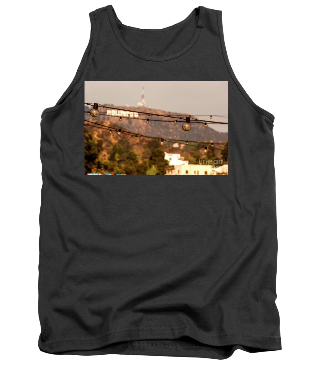 Hollywood Tank Top featuring the photograph Hollywood sign on the hill 5 by Micah May
