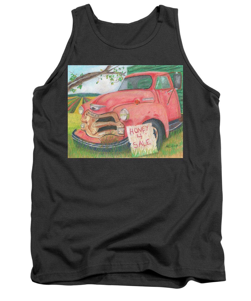 Truck Tank Top featuring the painting Honey 4 Sale by Arlene Crafton