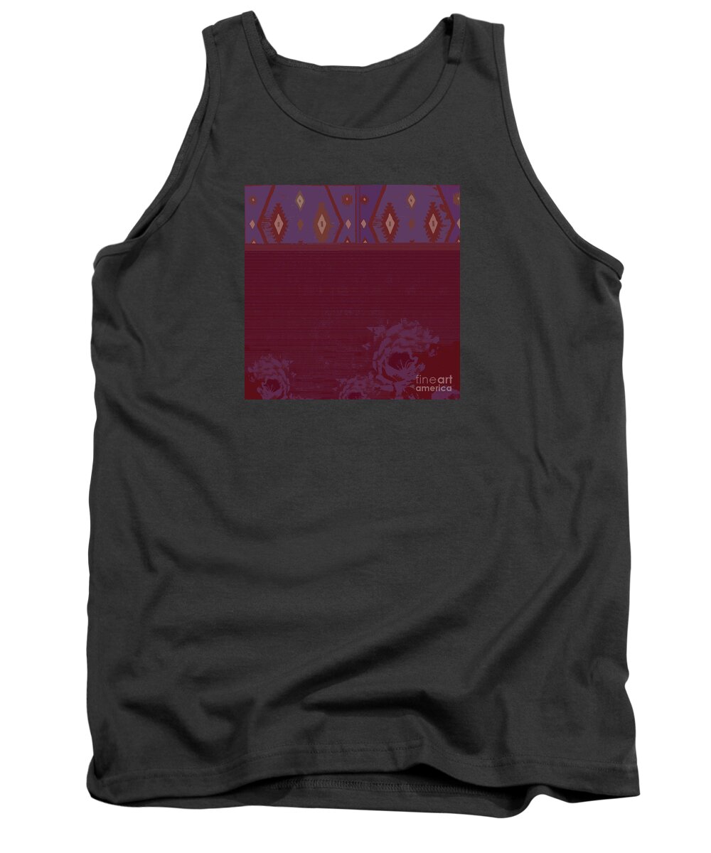 Square Tank Top featuring the mixed media Hopi Rose by Zsanan Studio