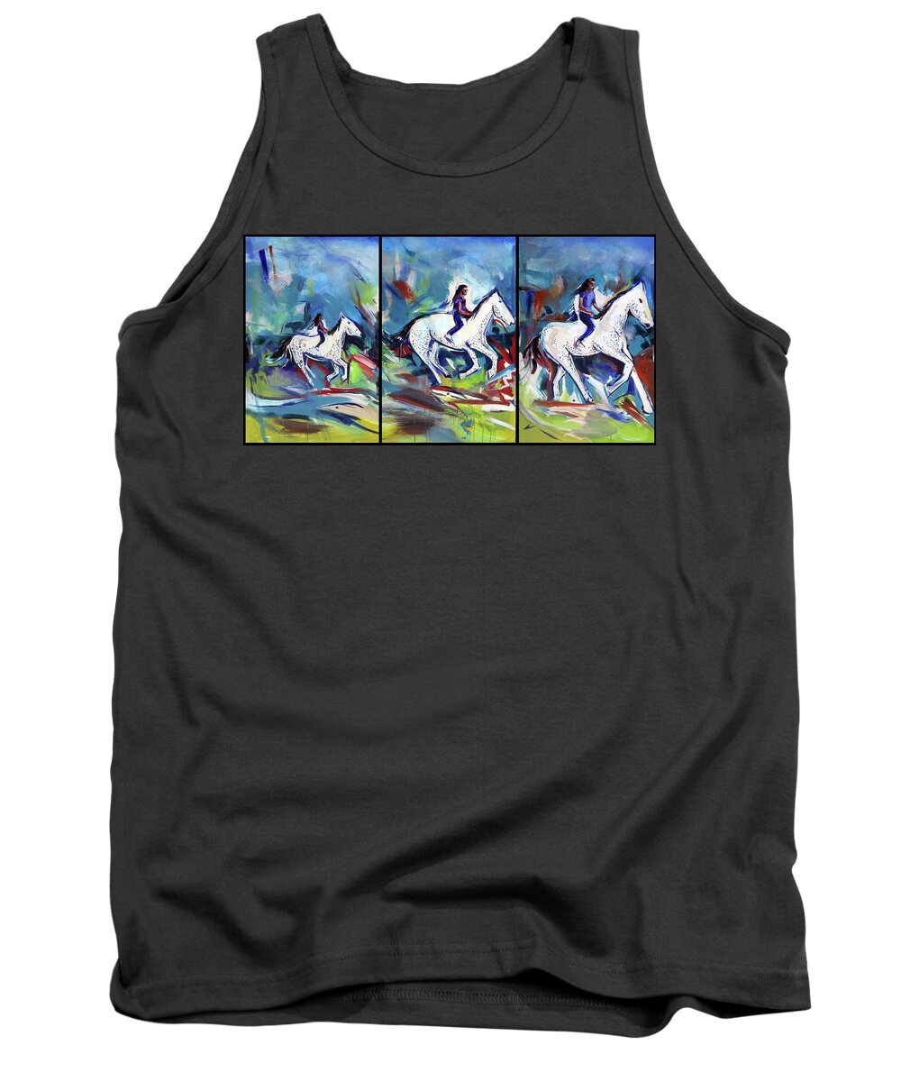  Tank Top featuring the painting Horse Three II by John Gholson