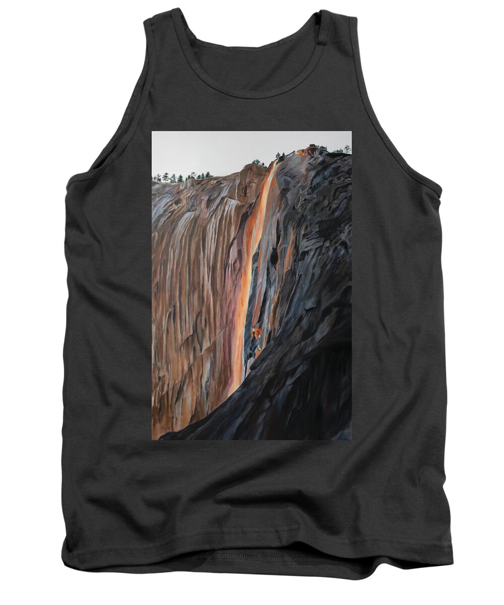 Horsetail Falls Tank Top featuring the painting Horsetail Falls by Marg Wolf