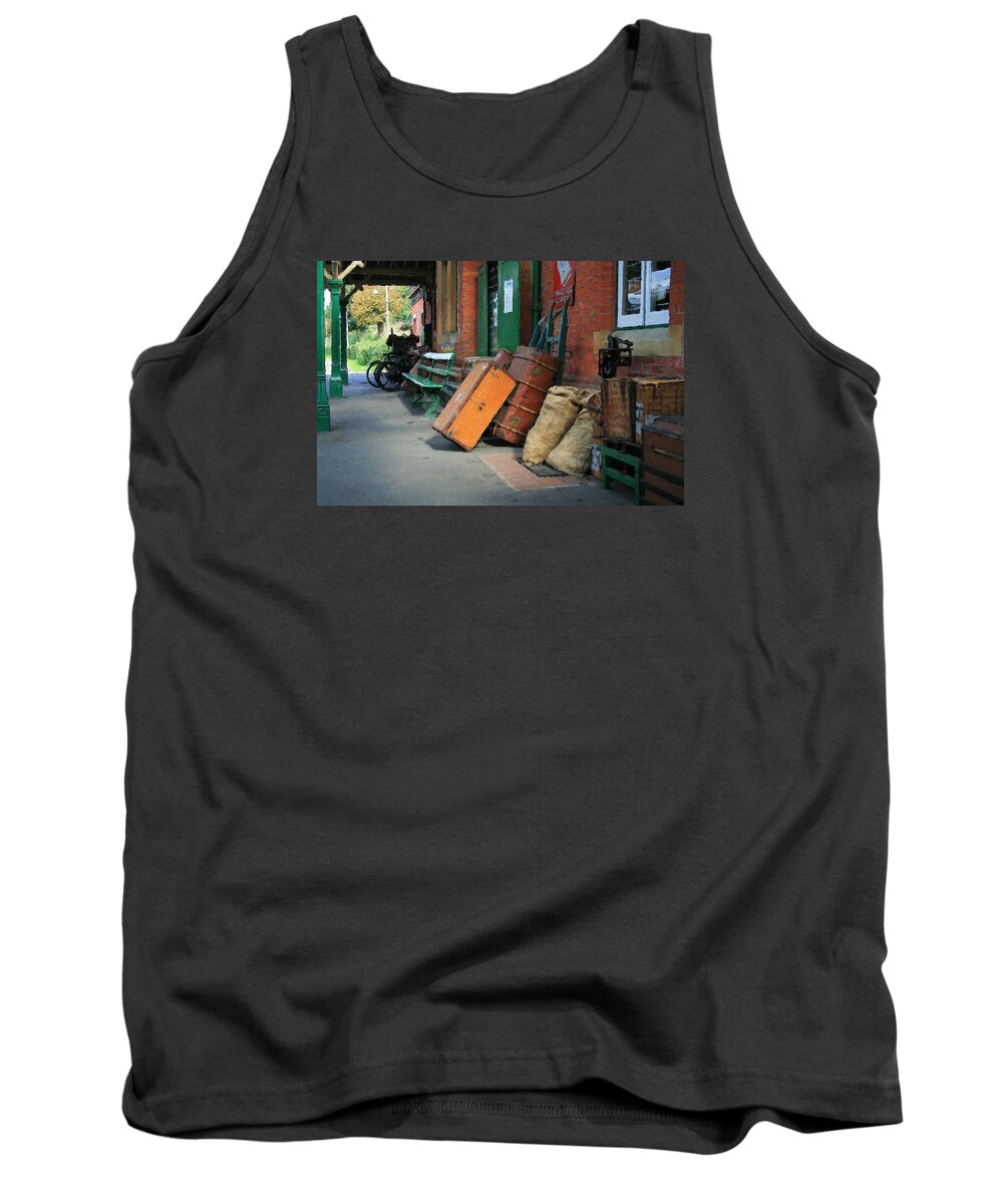 Horsted Keyes Tank Top featuring the digital art Horsted Keynes Station by Julian Perry