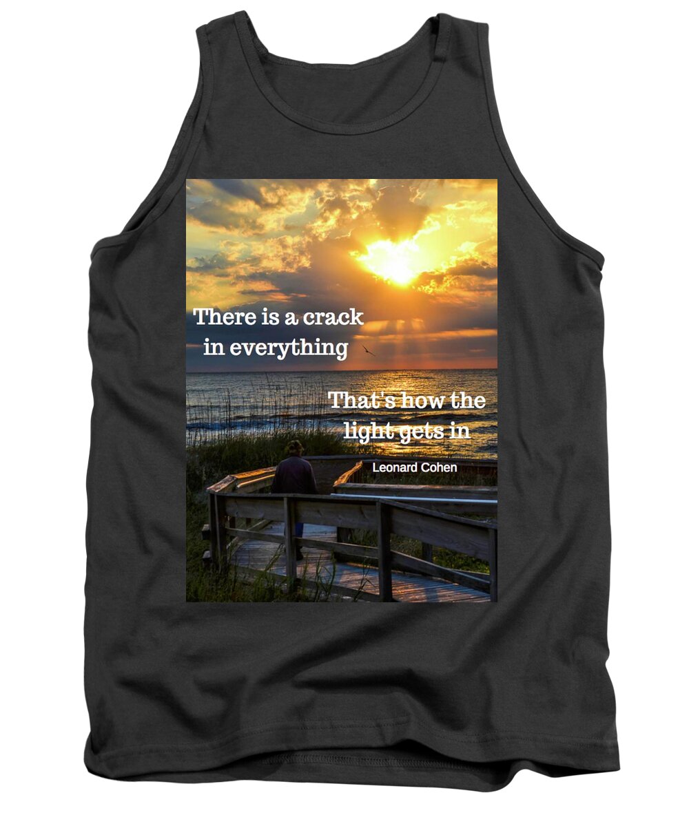 Beach Boardwalk Tank Top featuring the digital art How The Light Gets In by Mary Hahn Ward