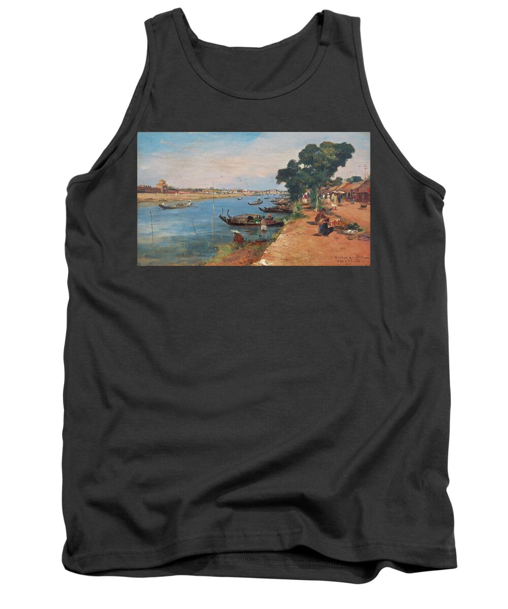 Gaston Roullet 1847-1925 Hue Annam Tank Top featuring the painting Hue Annam by Gaston Roullet