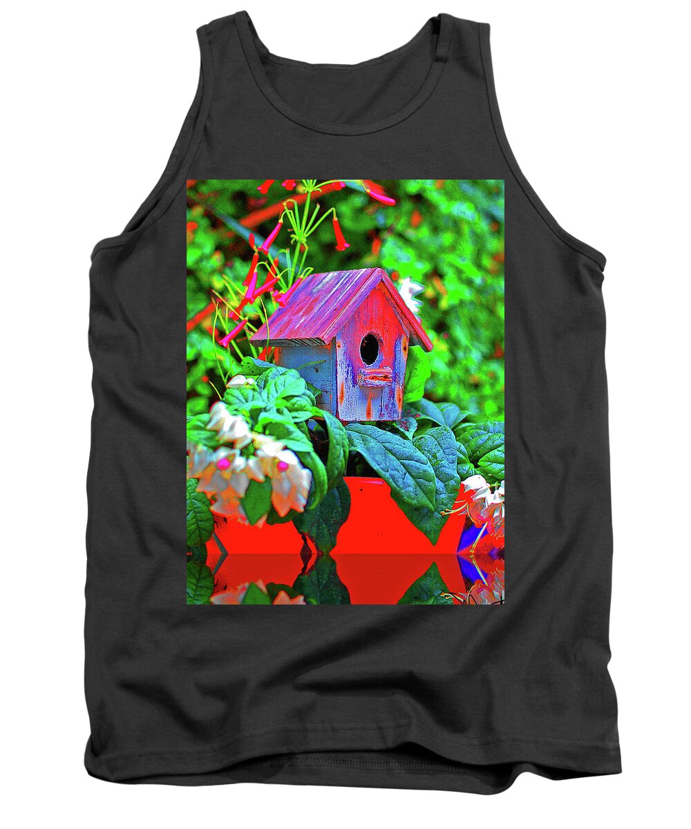 Bird House Tank Top featuring the photograph Humming Bird House by Art Mantia