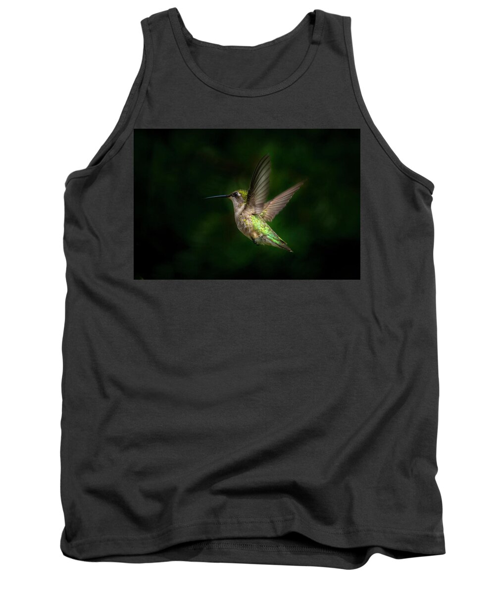 Young Ruby Throated Hummingbird Tank Top featuring the photograph Hummingbird b by Kenneth Cole
