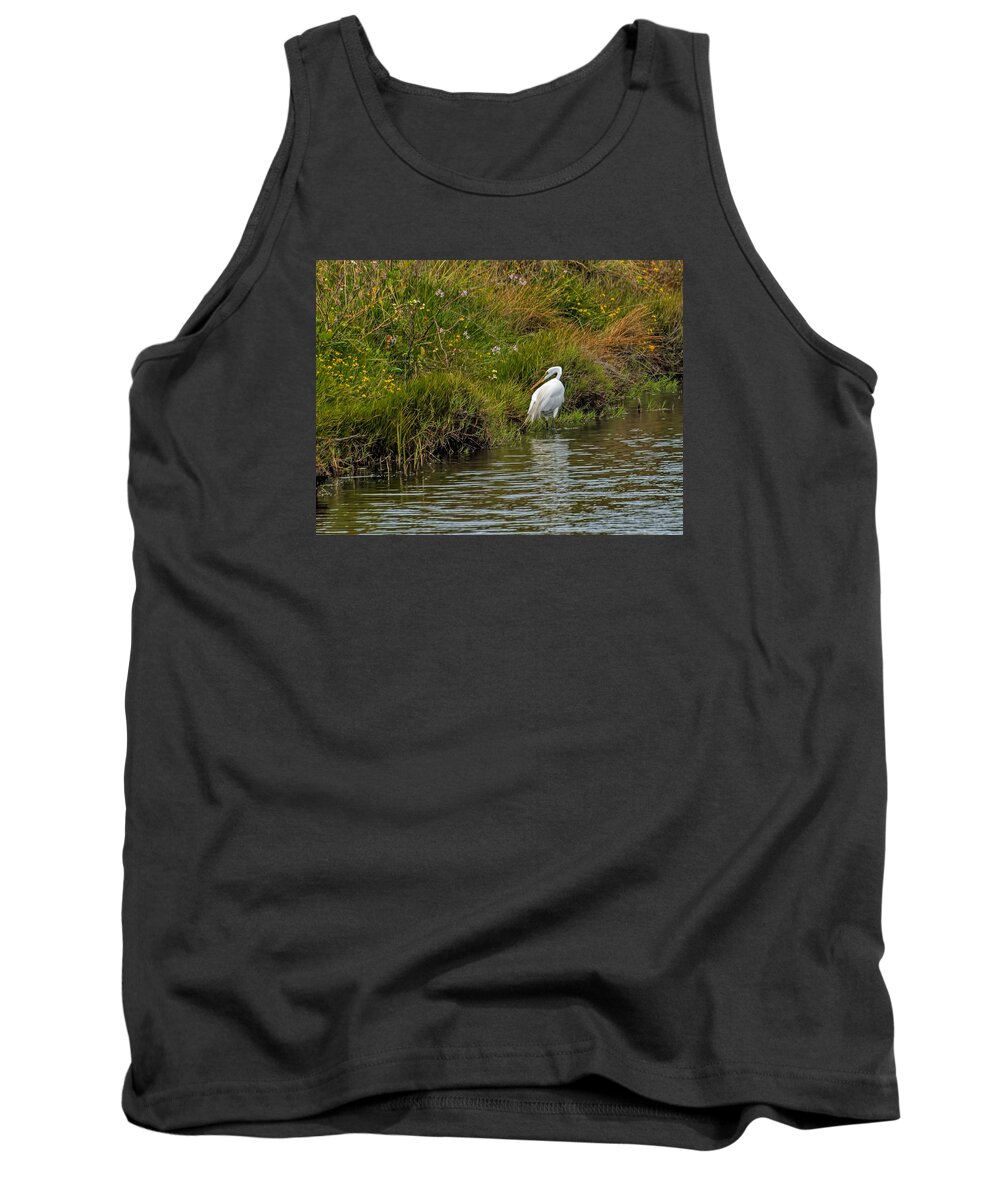  Great Egret Tank Top featuring the photograph Huntress by Alana Thrower