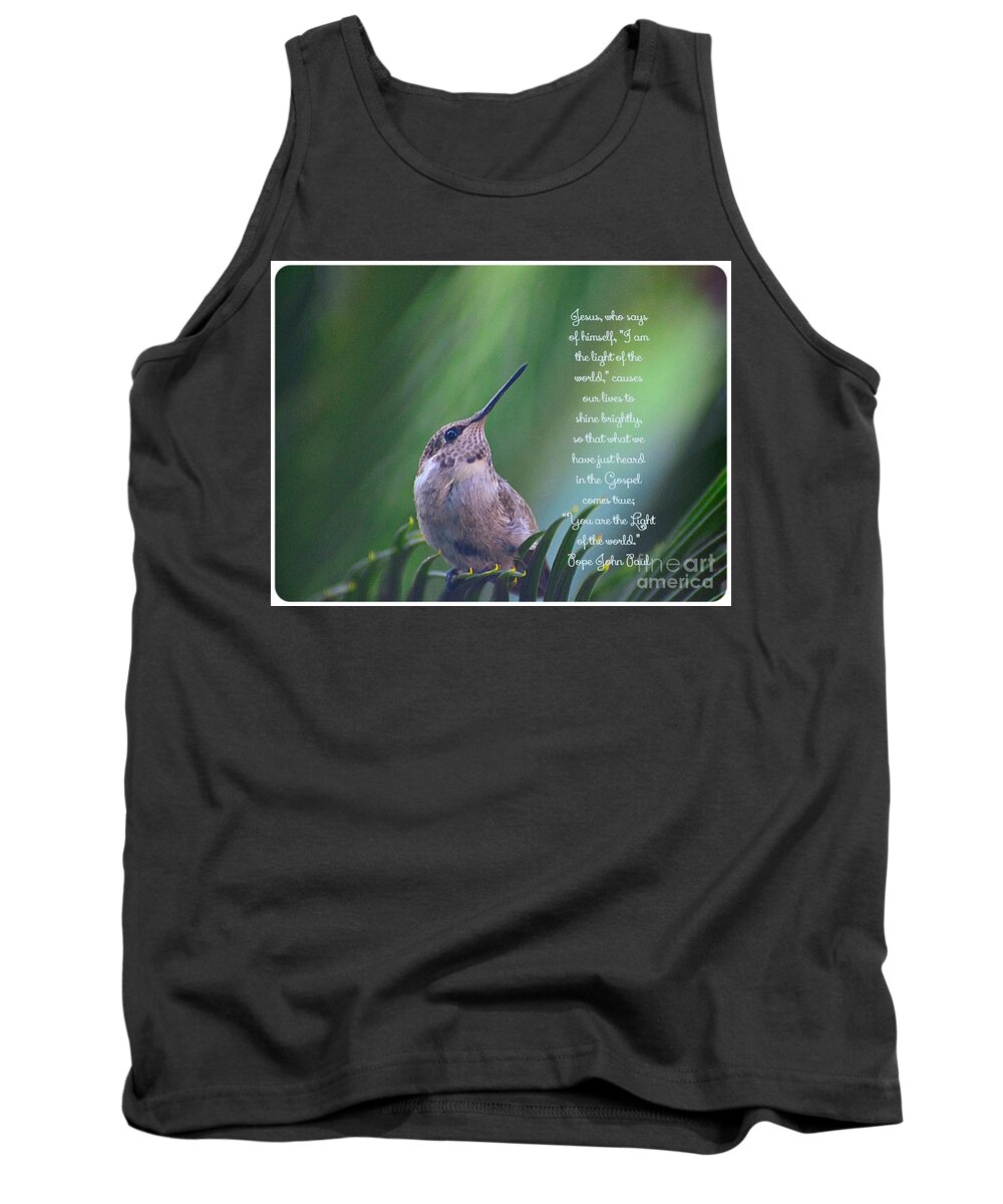Catholic Tank Top featuring the photograph I Am the Light of the World by Debby Pueschel