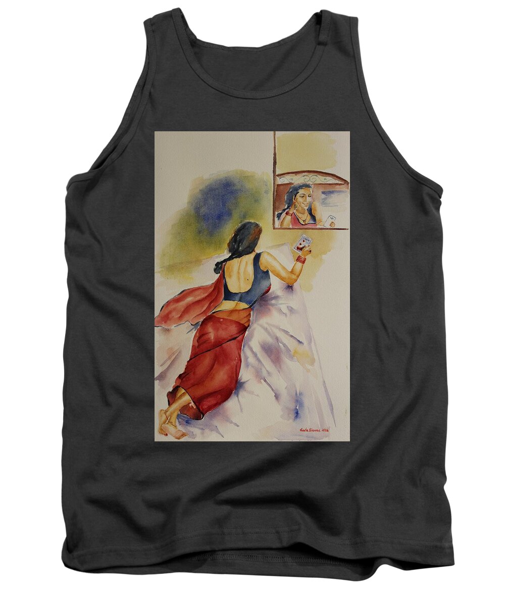 I Miss You Tank Top featuring the painting I Miss You by Geeta Yerra