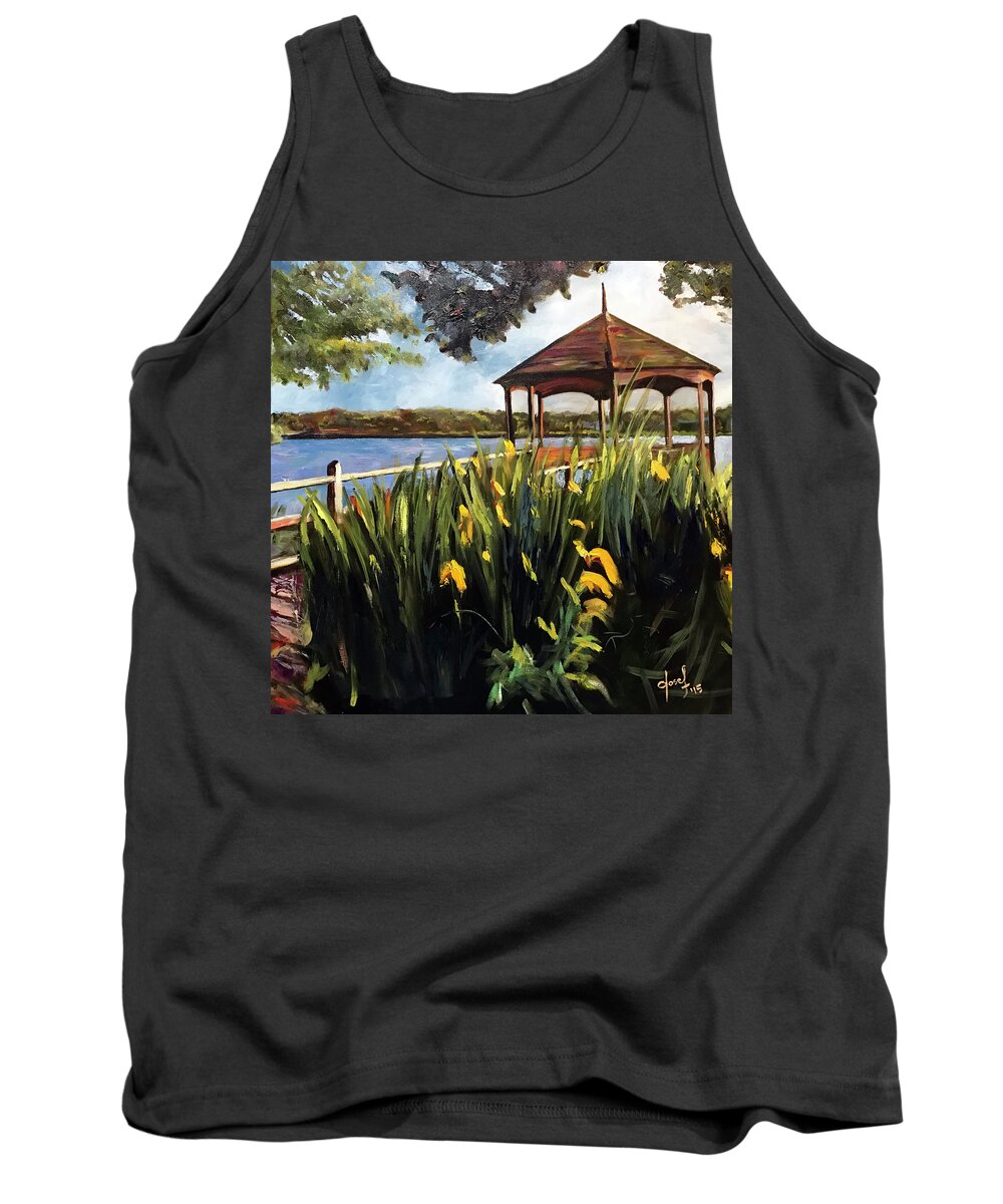  Tank Top featuring the painting In Front of the Gate on Silver Lake by Josef Kelly