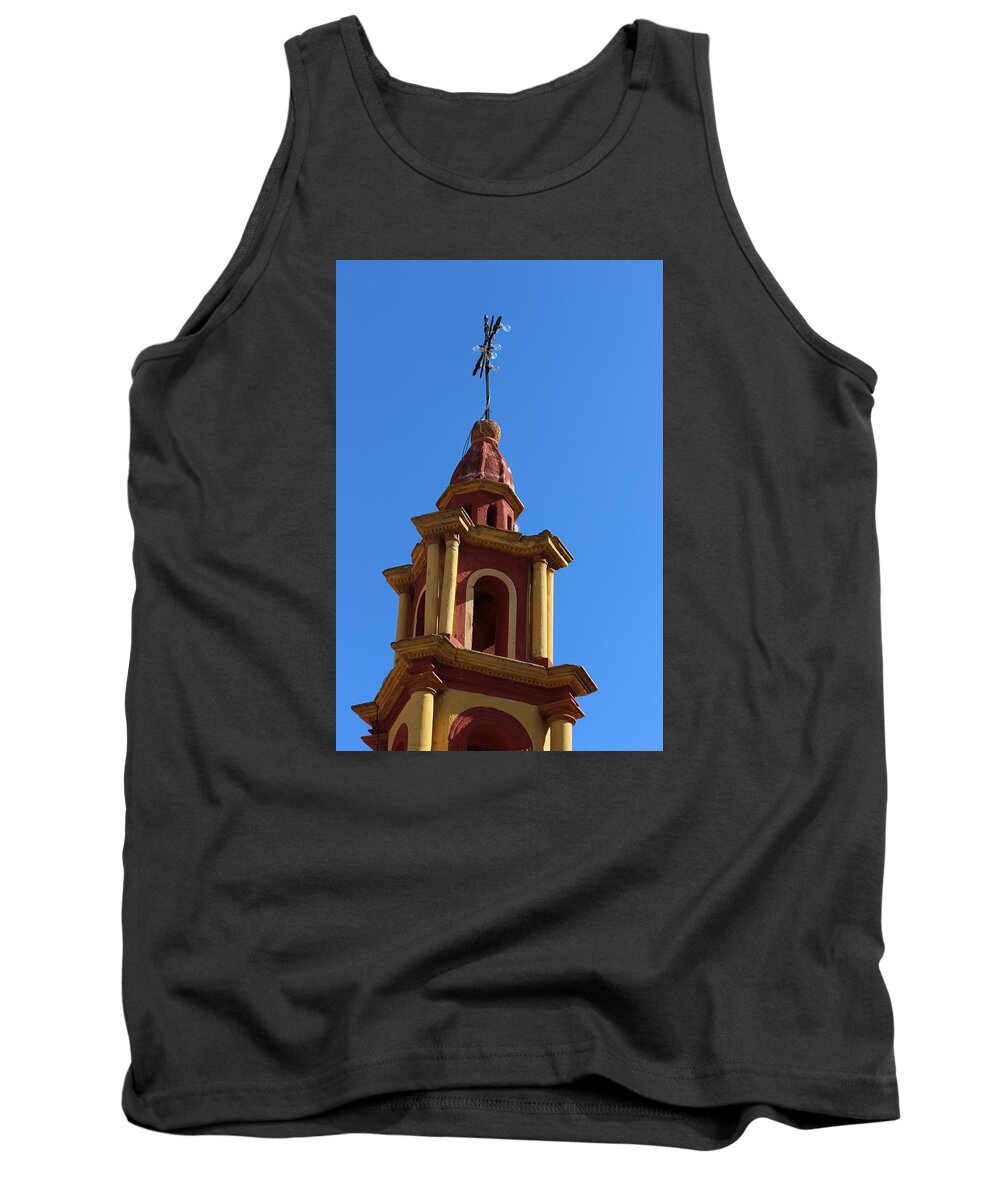 Church Tank Top featuring the photograph In Mexico bell tower by Cathy Anderson