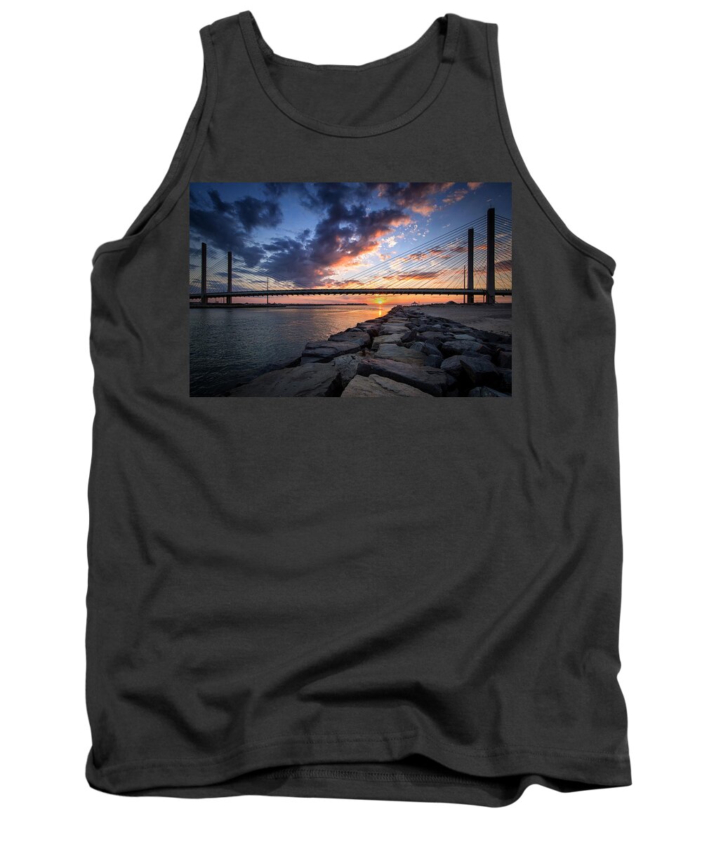 Indian River Bridge Tank Top featuring the photograph Indian River Inlet and Bay Sunset by Bill Swartwout