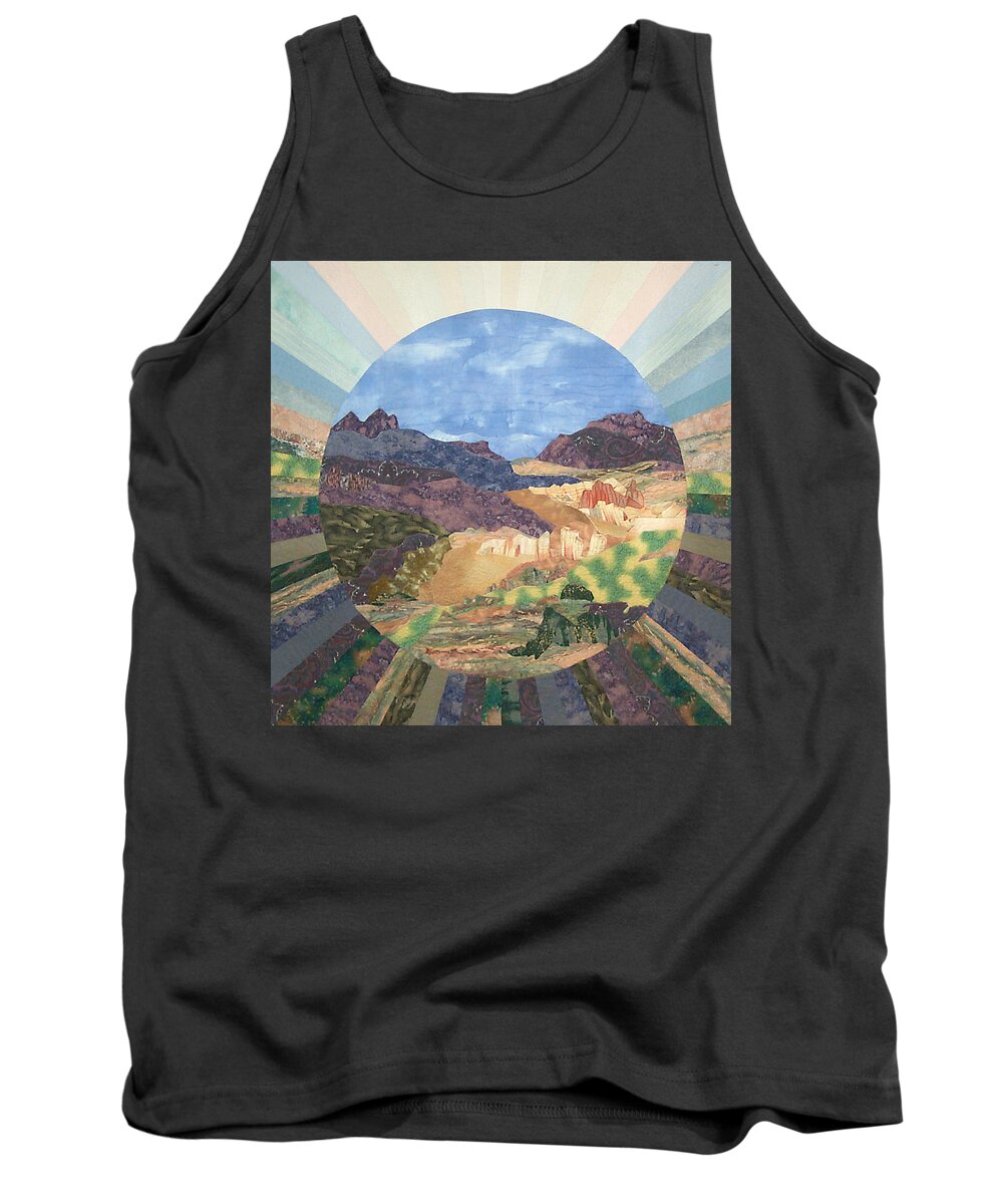 Quilt Tank Top featuring the tapestry - textile Into the Mystery by Mtnwoman Silver