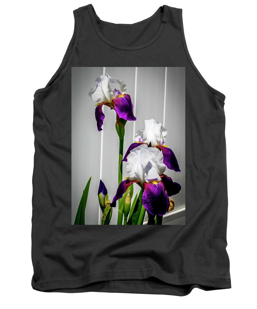 Plant Tank Top featuring the digital art Iris Germanica by Ed Stines
