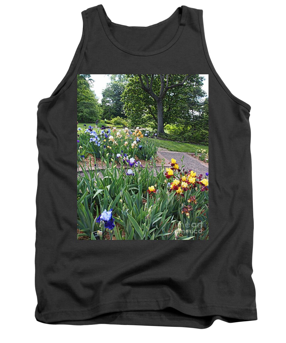 Photography Tank Top featuring the photograph Iris with Trees by Nancy Kane Chapman
