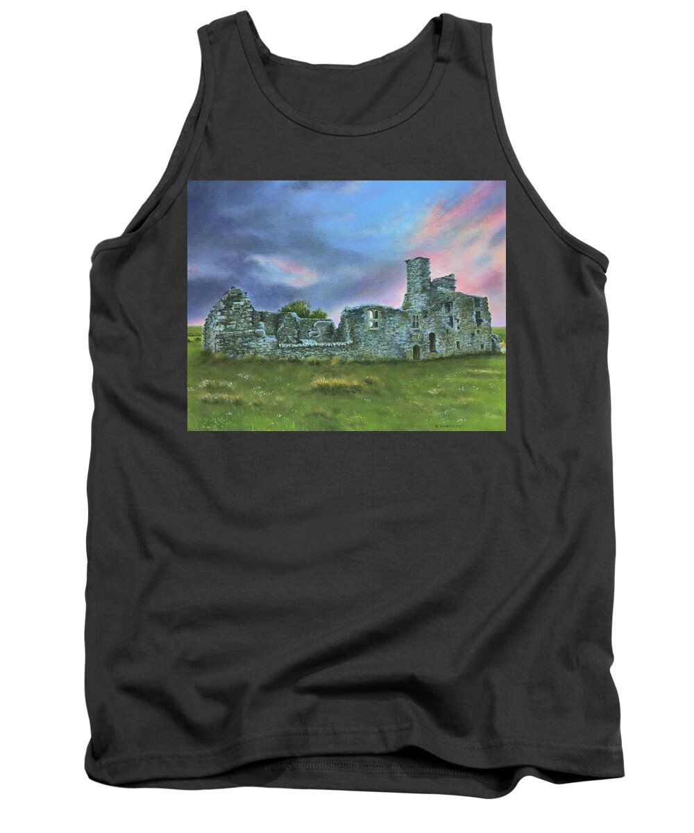 Castle Tank Top featuring the painting Irish Castle Ruins by Richard Ginnett