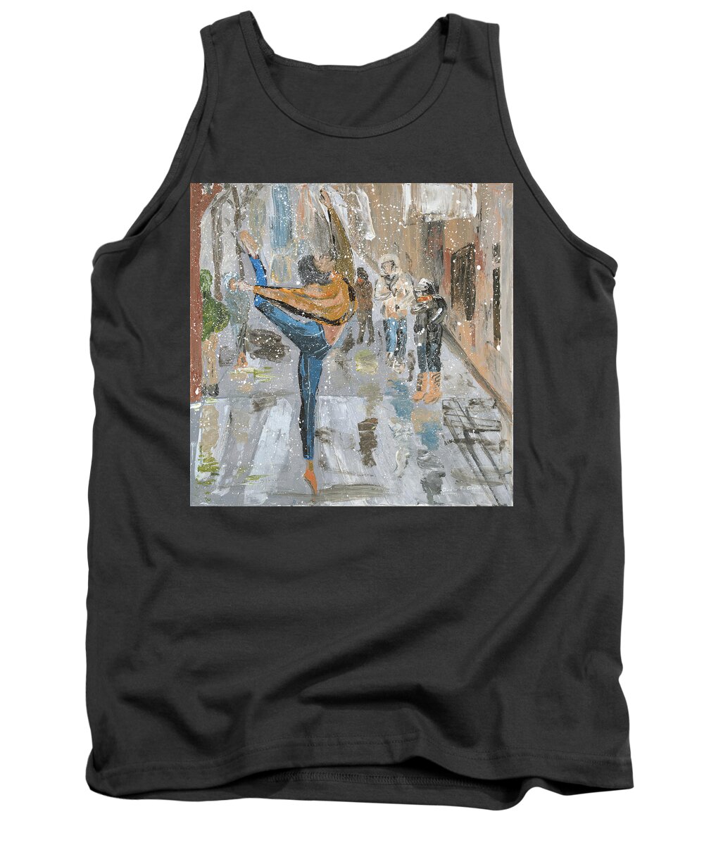 Winter Tank Top featuring the painting Is grace ever out of place by Ovidiu Ervin Gruia