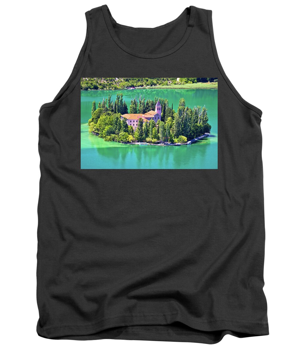 Monastery Tank Top featuring the photograph Island of Visovac monastery in Krka by Brch Photography