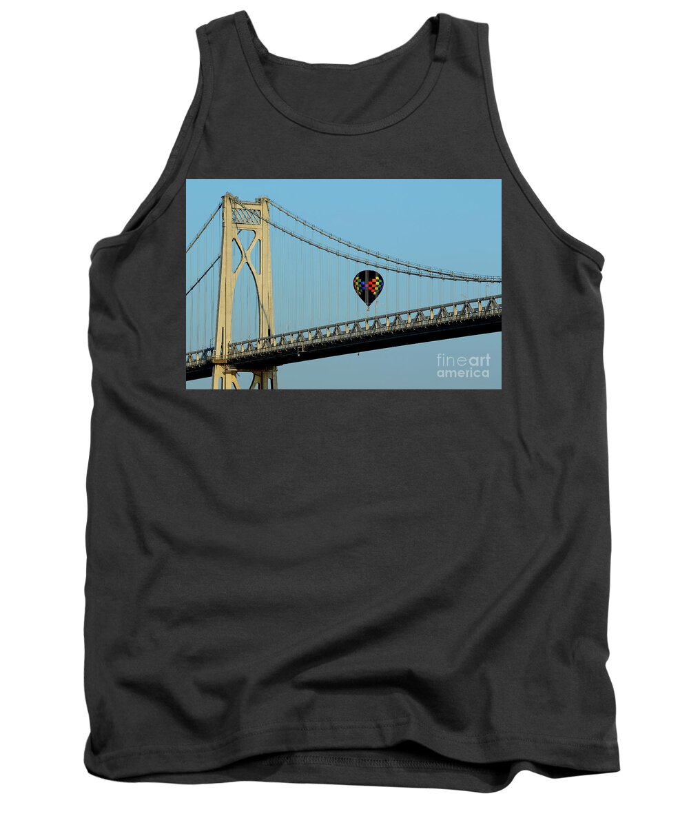 Bridge Tank Top featuring the photograph It is balloon by Les Greenwood