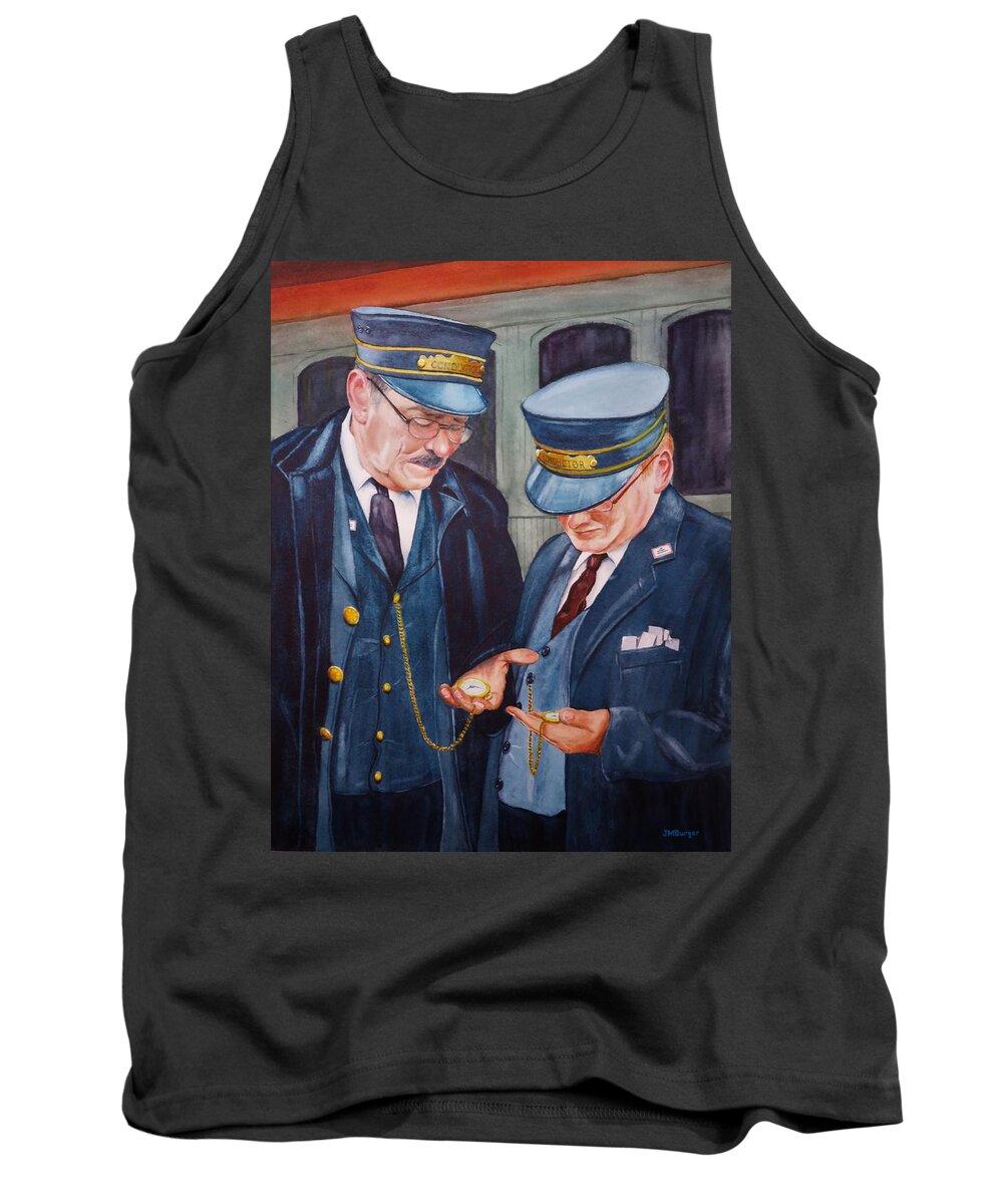 Conductor Tank Top featuring the painting It's All Relative by Joseph Burger