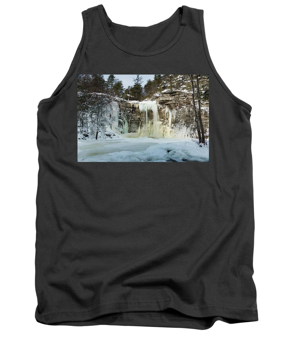 Waterfall Tank Top featuring the photograph January Morning at Awosting Falls by Jeff Severson