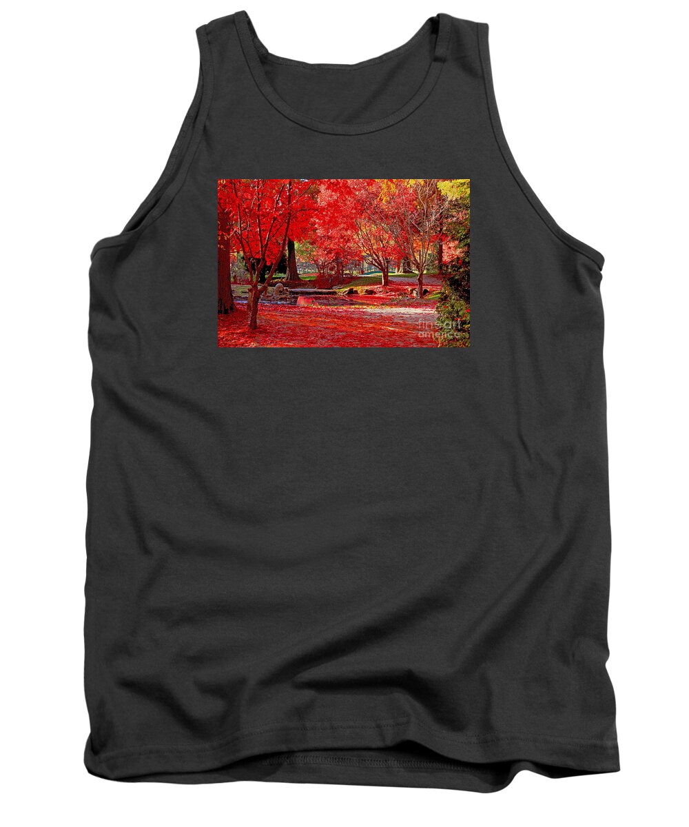 Water Garden Tank Top featuring the photograph Japanese Maples by Geraldine DeBoer